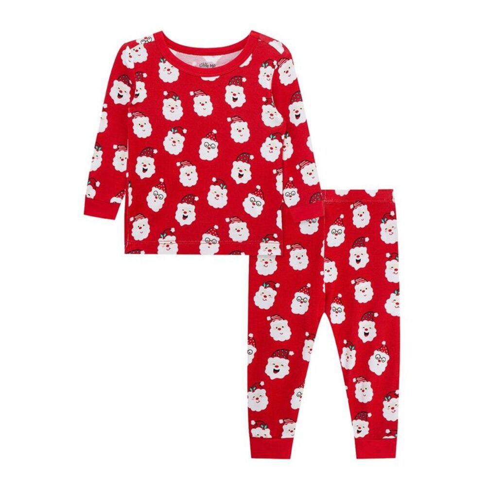 Little Me 2Pc Santa Pajama Set, Red